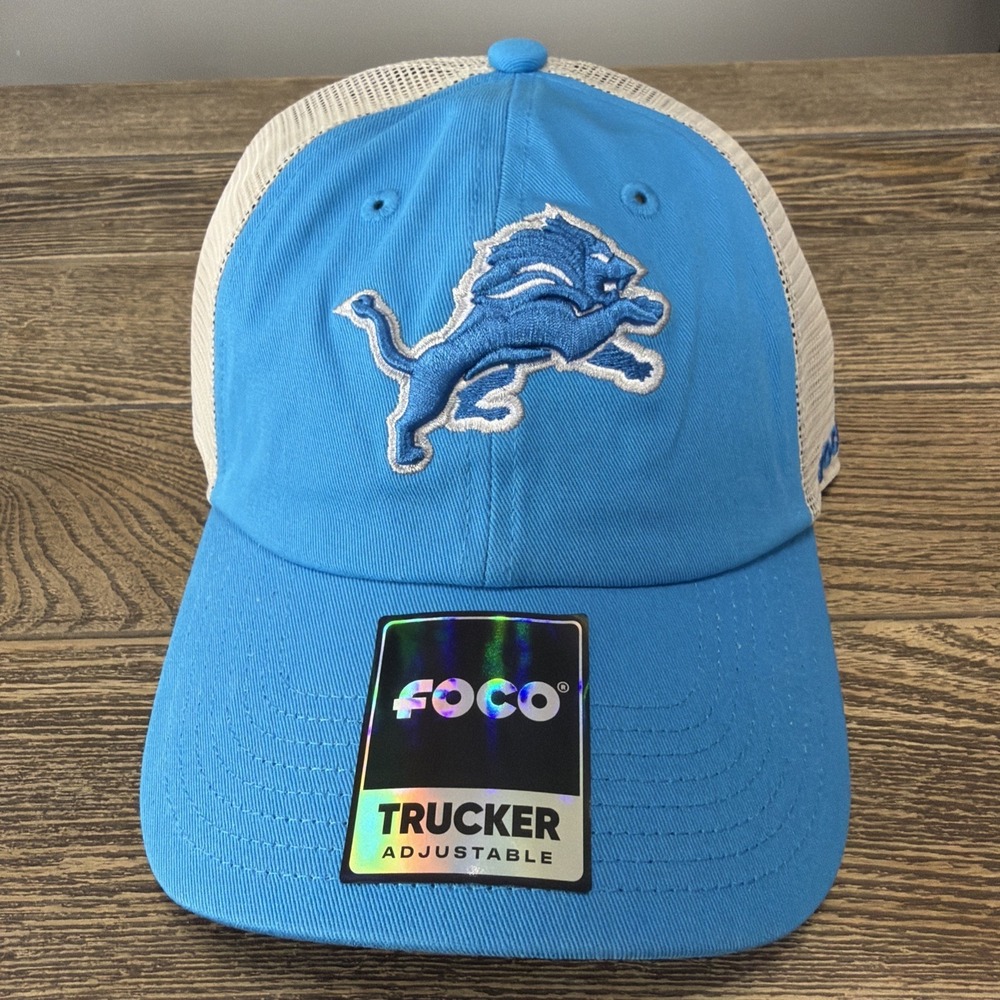 Detroit Lions SnapBack Casual Trucker Cap Foco Adjustable NFL